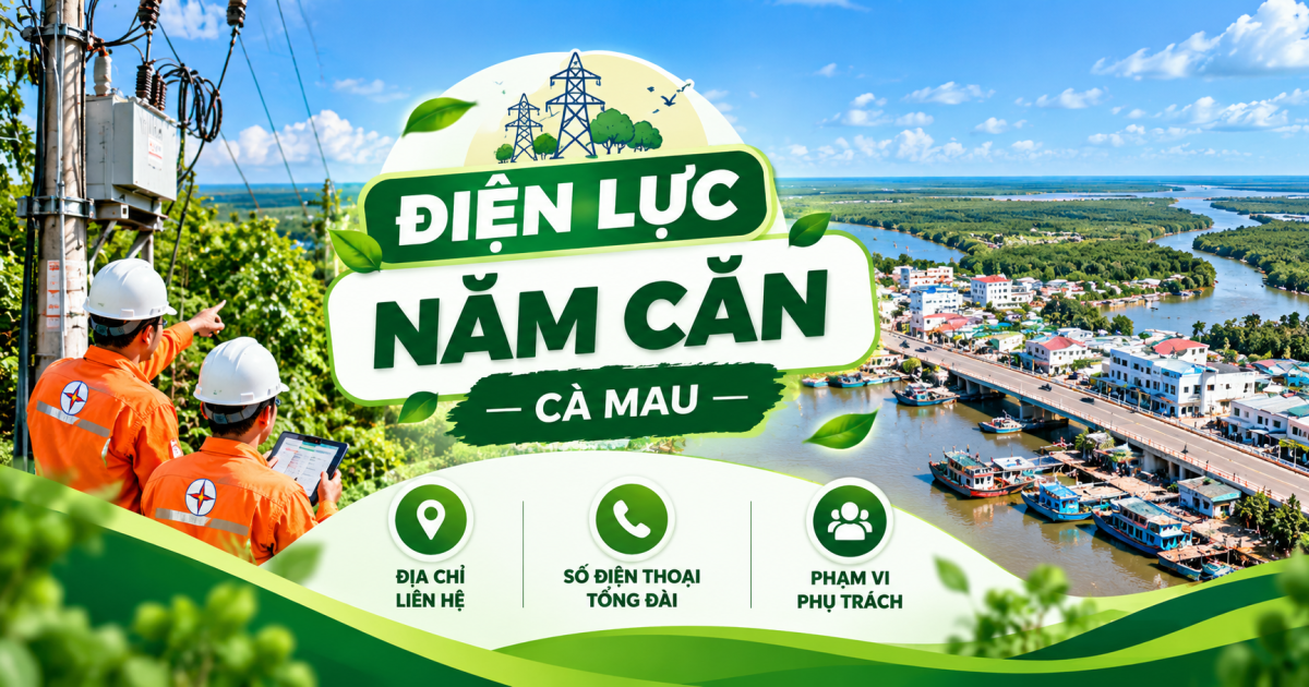 Điện lực Năm Căn Cà Mau: Địa chỉ, số điện thoại và kênh liên hệ
