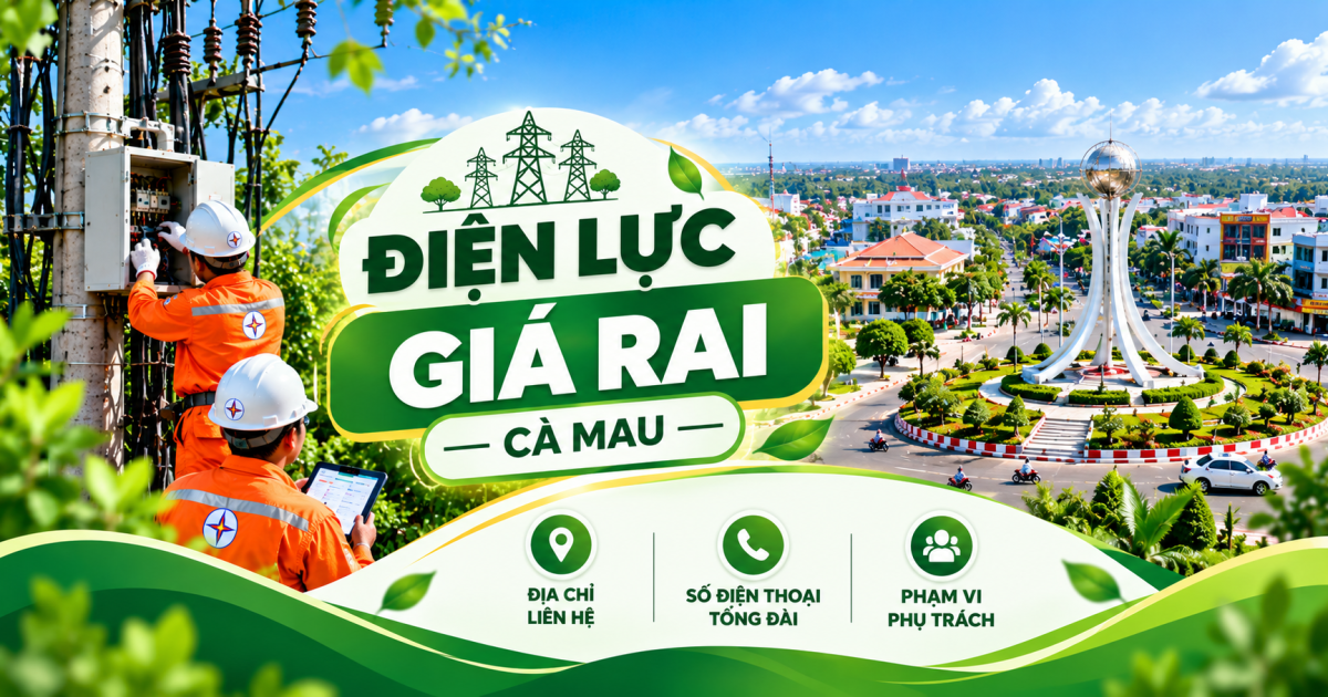 Điện lực Giá Rai Cà Mau: Địa chỉ, số điện thoại và kênh liên hệ